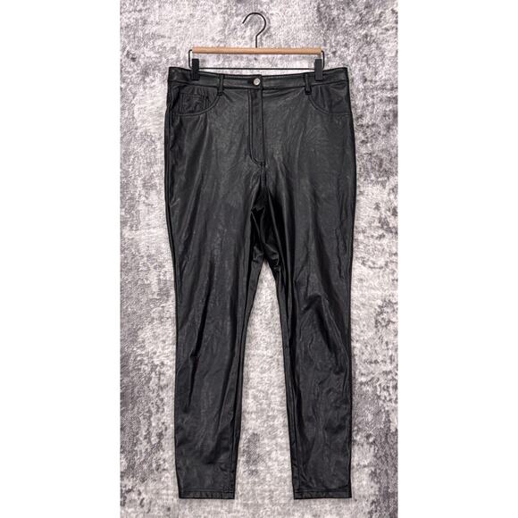 Aritzia Pants 12 Womens Wilfred Black Faux Leather Charm Skinny Leg - Picture 1 of 7